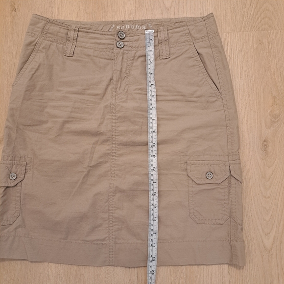 Sonoma Tan Cargo Utility Streetwear Grunge Gorpcore Y2K Knee Length Skirt Sz 12 - Picture 7 of 7